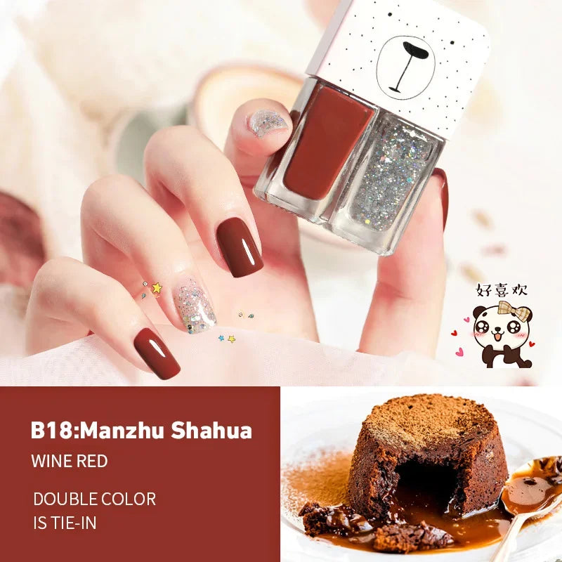 2-In-1 Nail Polish Set Cartoon Blingbling 30 Colors Nail Polish Sequin Durable Long-lasting Nail Polish Finger Art Gel 2024 New