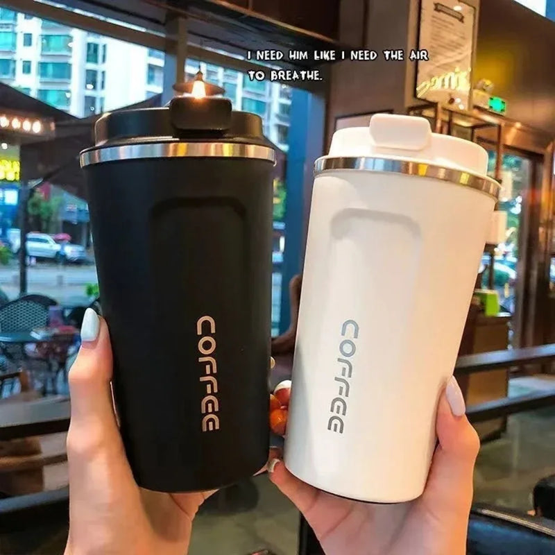 510ml Stainless Steel Coffee Cup Travel Thermal Mug Leak-Proof Thermos Bottle Tea Coffee Mug Office Business Style Thermos