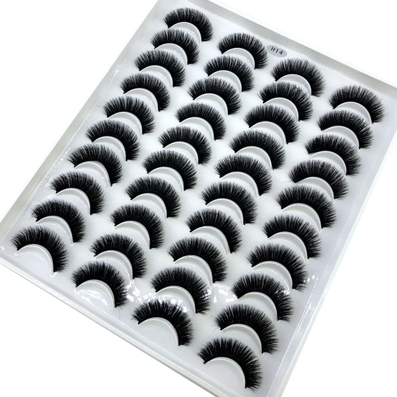 2023 New 20 pairs natural long 3D mink false eyelashes fake lashes makeup kit Mink Lashes extension eye lashes short eyelashes