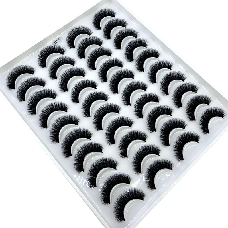 2023 New 20 pairs natural long 3D mink false eyelashes fake lashes makeup kit Mink Lashes extension eye lashes short eyelashes