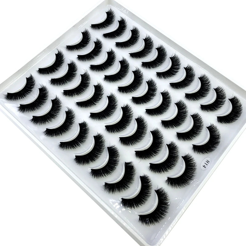 2023 New 20 pairs natural long 3D mink false eyelashes fake lashes makeup kit Mink Lashes extension eye lashes short eyelashes