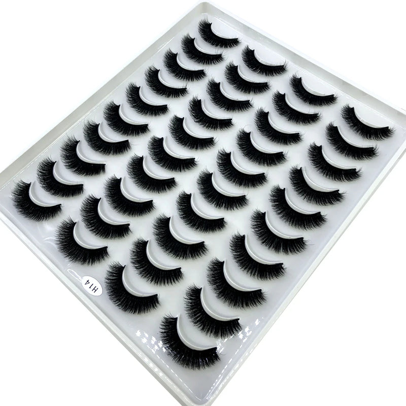 2023 New 20 pairs natural long 3D mink false eyelashes fake lashes makeup kit Mink Lashes extension eye lashes short eyelashes