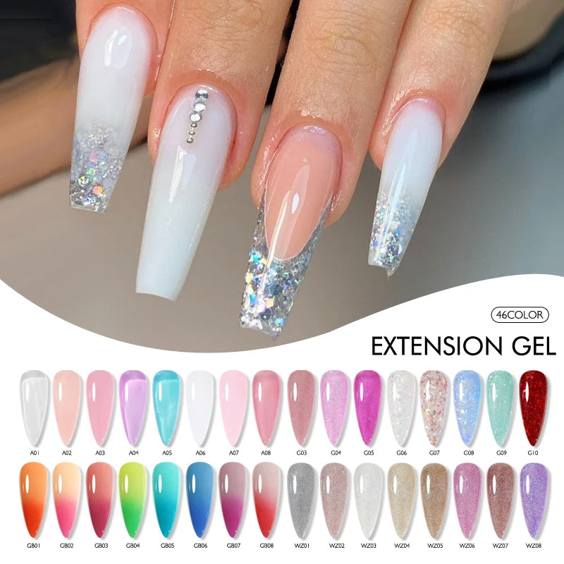 CHUNSHU Poly Acryl Gel Nail Polish 30G Semi Permanent Crystal Builder Extension Gel For Nails 46 Colors Enhancer Jelly Hard Gel