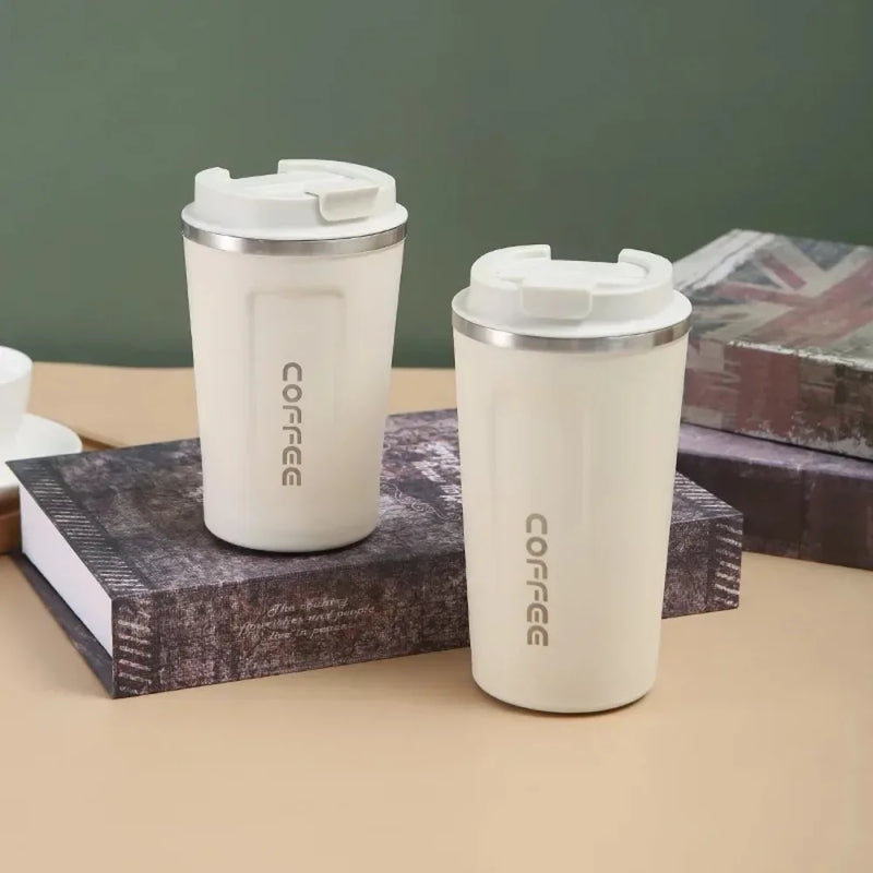 510ml Stainless Steel Coffee Cup Travel Thermal Mug Leak-Proof Thermos Bottle Tea Coffee Mug Office Business Style Thermos