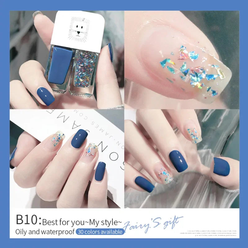 2-In-1 Nail Polish Set Cartoon Blingbling 30 Colors Nail Polish Sequin Durable Long-lasting Nail Polish Finger Art Gel 2024 New